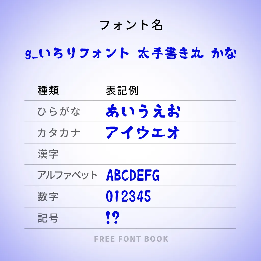 g_いろりフォント（太手書き丸） かな