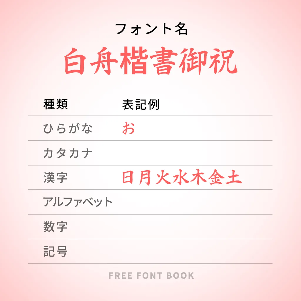 白舟楷書御祝