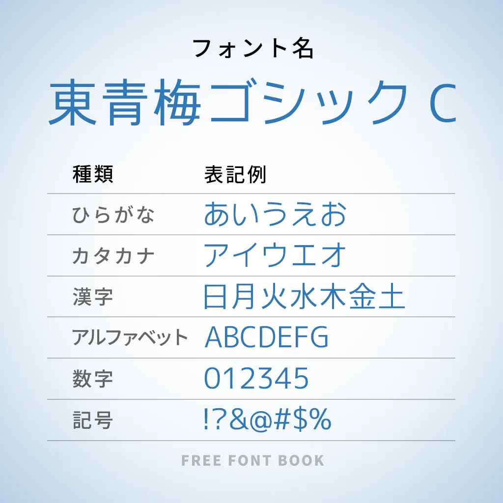 東青梅ゴシック C